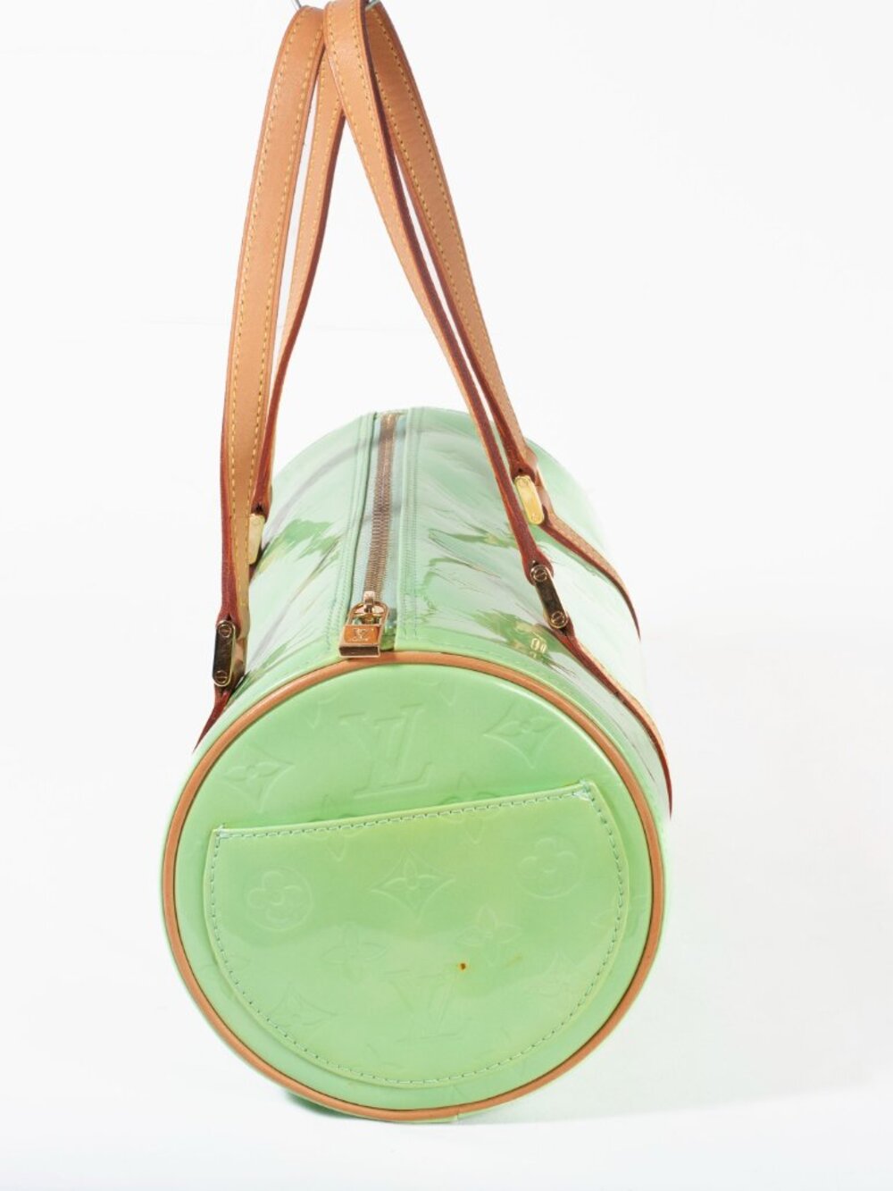 Authentic LOUIS VUITTON Monogram Green Bedford Vernis Papillon 30 Handbag - Picture 3 of 13